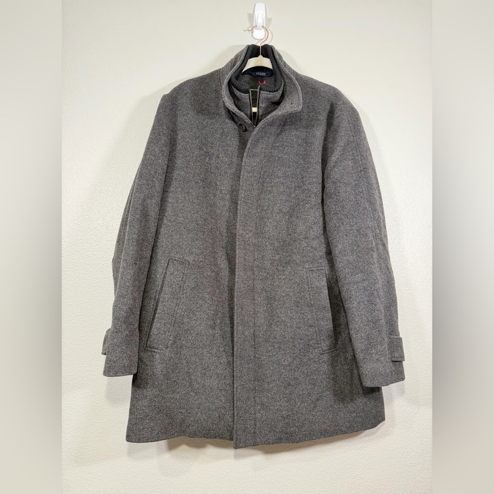 Cardinal Of Canada Jacket Gray Pea Coat Luxury 100% Wool Professional Men Large